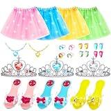 Anpro Princess Dress Up Sets for Girls 4-6 - Princess Costume for Girls w/Princess Jewelry Boutique Dress Up & Princess Shoes, Princess Toys for Girls,Gift Toys for Girls Christmas, Birthday Gift