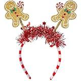Glitter Gingerbread Headband for Women Christmas Gingerbread Man Headbands for Christmas Gingerbread Hair Accessories
