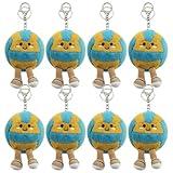 TUSAUW 8 Pcs Cute Volleyball Smiley Plush Keychain Gift, Volleyball Stuff Soft Sports Stuffed Plush Pendant, Volleyball Bag Charm, Volleyball Party Favors
