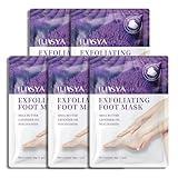 Foot Peeling Mask - 5 Pack Exfoliating Foot Peel Mask for Dry Cracked Feet - Baby Soft Foot Mask Socks for Removing Dead Skin, Cracked Heels, and Calluses - Lavender, Shea Butter, Aloe - Women and Men