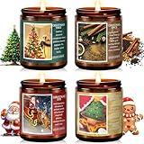 Christmas Candle Set | 4Pack Christmas Scented Candle Holiday Candle Gifts - Soy Candles Home Scented, Christmas Gift for Women and Men - Christmas Scents of Christmas Tree/Spice/Cookies/EVE