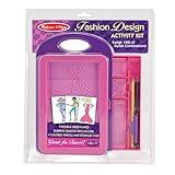 Melissa & Doug Fashion Design Art Activity Kit - 9 Double-Sided Rubbing Plates, 4 Pencils, Crayon - Fashion Plates, Travel Toys for Kids Ages 5+