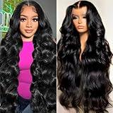 oveflect 30 Inch 13x6 Lace Front Wigs Human Hair 200 Density Body Wave HD Lace Front Wigs Human Hair Pre Plucked Natural Color Glueless Wig 100% Virgin Human Hair Lace Front Wigs for Women