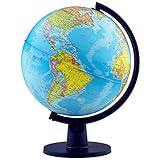 Waypoint Geographic Scout Globe, 12” Interactive Globe for Kids and Adults, World Globe with Stand, Decorative Learning Resources for Classroom or Office Desk Decor, Blue