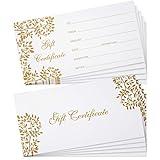 Outus 50 Pieces Blank Gift Certificates for Business Vouchers Coupon Card for Spa Salon Restaurants Custom Client Vouchers for Birthday Back to School Work Gift Card, 3. 5 x 7 Inch(White)
