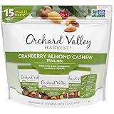 Orchard Valley Harvest Cranberry Almond Cashew Trail Mix, 1 Ounce Bags (Pack of 15), Cranberries, Almonds, and Cashews, Non-GMO, No Artificial Ingredients