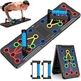 Foldable push-up rack for portable strength training, sturdy and stable equipment for men's and women's home gym workouts.