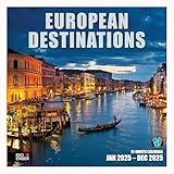 RED EMBER European Destinations 2025 Wall Calendar 12 Month | 12" x 24" Open | Thick & Sturdy Paper | Giftable | Calendar 2025