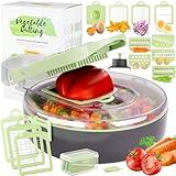 Vegetable Chopper Slicer Pro Mandoline Veggie Slicer Multi All in 1 Food Chooper with Container Onion Chopper, Kitchen Vegetable Slicer Dicer Cutter Egg Separator Kitchen Gadgets