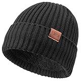 Cierto Winter Beanie for Men & Women | Cold Weather Polar Fleece Lining Knit Hat | Cuffed Stocking Cap Lined with Faux Wool