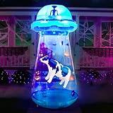 Joiedomi 9 FT Tall Halloween Inflatable UFO Outdoor Decorations, Halloween Blow Ups UFO Alien Decor for Yard Decoration with LEDs for Lawn Garden Party Decor