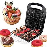 Mini Donut Maker, Mini Donut Maker Machine with Non-stick Surface, Bake 16 Mini Doughnuts for kids donut maker, Donut Maker Electric Double-sided heating with The Family