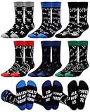 Eurzom 6 Pairs Funny Math Science Chemistry Socks for Men Novelty Teacher Gifts for Mathematicians Biology Scientists (Math)