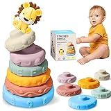 Baby Stacking Ring Toys for Infant 6-9-12 Months Old, Newborn Esssentials Montessori Sensory Teething Stacker, Boys &Girls Early Educational Learning Development Stackable Toy for Age 1 Year Gifts