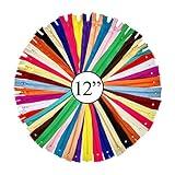 KGS Nylon Zippers for Sewing Crafts | 20 Assorted Color | 40 pcs/Pack (12 Inch)