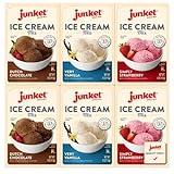 Junket Ice Cream Mix Bundle - 2 Vanilla, 2 Chocolate, 2 Strawberry (6 Total)