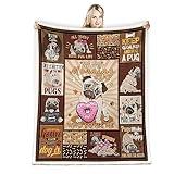 peakman Pug Dog Blanket,Pug Dog Gifts for Women Kids Throw Blanket,Gifts for Pug Dog Lovers Blanket,Pug Dog Memorial Gifts,Warm Soft Cozy Plush Pug Dog Blanket for Christmas Bed Couch 50"x 60"