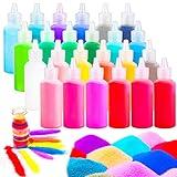 Niurewan 24 PCS Art Sand,1.25oz Bottles,DIY Sand Arts and Crafts Kit,Scenic Sand for Kids,Colored Sand Kit for Wedding Decor,Painting,Crafts