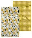 GEOMETRY Spring Kitchen Towels - Quick Dry Microfiber Cloth Spring & Summer Dish Towels for Kitchen Drying - Premium Quick Dry Towel - Lemonade Lines 18" x 30" (2 Pack)