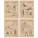 Classic AJ Shoes Patent Prints, 4 (8x10) Unframed Photos, Wall Art Decor Gift for Home Basketball Sneakers Office Studio Gears Garage School Gym College Student Teacher Coach Fitness Trainer Fan
