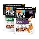 KIND Zero Added Sugar Granola, Variety Pack, Apple Cinnamon Nut & Caramel Mocha Nut, Healthy Snacks, 5g Protein, Gluten Free, 2 Count