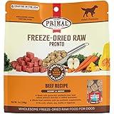 Primal Freeze Dried Dog Food Pronto, Beef; Scoop & Serve, Complete & Balanced Meal; Also Use as Topper or Treat; Premium, Healthy, Grain Free High Protein Raw Dog Food (7 oz)