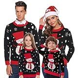 Marvmys Matching Family Ugly Christmas Sweaters Couple Snowman Holiday Knitted Pullover Top