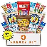 Hangry Kit Mega Care Pack (Essential Kit) - Snack Box Kit - Birthday Snack Box Gift for Adults & Kids -- (20 count) Gift Basket Care Package Ideal for College Students -- Contains Birthday Snacks, Cookies, Chips, Candy. Party Variety Gift Box.