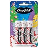 ChapStick Lip Balm, Candy Cane, 3-Count – Fresh & Minty Lip Moisturizer, Stocking Stuffer, 0.15 Oz Ea