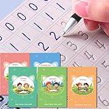 Magic Practice Copybook, Reusable Writing Practice Book, for Preschool Kids Age 3-8 ​Calligraphy 9.44in×6.29in(5 Books with Pens)