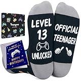 HAPPYPOP 13th Birthday Gifts Ideas for Boys - Socks for Boys Girls Age 13, Birthday Presents with Greeting Card for 13 Year Olds Official Teenagers