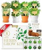 HOME GROWN Deluxe 8 Herb Garden Kit – Unique Mother's Day Gardening Gift for Women, Mom, Her – Perfect Kitchen Gifts for Gardeners, Friends, New Home, Housewarming, and Herb Plant Starter Kit