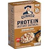 Quaker, Protein Instant Oatmeal, Banana Nut, 12.9 Oz, 6 Count (Pack of 1)