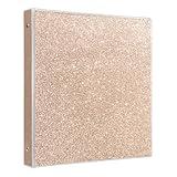 EYROZILL 3 Ring Binders 1 Inch Sparkly Binder 1 Inch to Hold 300 Sheets, Fashion Binder Back to School Supplies, Rose Gold