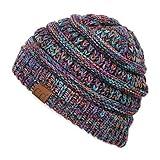 C.C Hatsandscarf Cable Knit Beanie - Thick, Soft & Warm Chunky Beanie Hats (Black Multi Mix)