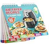 2025 Air Fryer Cheat Sheet Magnets Cooking Guide Booklet -70 Foolproof Illustrated Recipes with Time/Temp Charts - Healthy Air Fryer Cookbook for Beginners - Kitchen Gadgets, Air Fryers Accessories