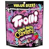 Trolli Sour Brite Crawlers, Very Berry, Sour Gummy Worms, 28.8 Ounce Resealable Bag