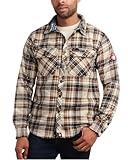 CANADA WEATHER GEAR Men's Plaid Shirt - Polar Fleece Flannel Long Sleeve Shirt - Casual Button Down Shirts for Men (M-XXL), Size X-Large, Leafless Tree Plaid