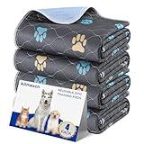 Aitmexcn Washable Puppy Dog Pee Pad, 4PCS 100% Waterproof Whelping Training Mat for Puppy/Senior Dog, Fast Drying Reusable Puppy Pads for Indoor, Outdoor and Car Travel- 18'' x 24''