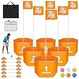 AIGIMU Golf Bucket Game 6 Holes,Golf Yard Games for Adults and Family,Golf Backyard Game for Outdoor Indoor, Golf Practice Game-Portable Golf Course Play Lawn,Park,Beach,Yard,Golf Gifts for Christmas