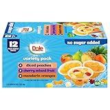 Dole Diced Peaches, Mandarin Oranges, and Cherry Mixed Fruit with No Sugar Added Variety Pack - Dole Fruit Bowls Snacks - 4 oz Fruit Bowls - 12 Pack