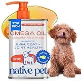 Native Pet Omega 3 Fish Oil for Dogs & Cats - Promotes Healthy Skin, Shiny Coat, & Strong Joints - Made with Wild Alaskan Salmon Oil for Dogs – Tasty, Fast-Absorbing Omega 3 6 9 Liquid Supplement- 8oz