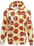 Goodstoworld Unisex Fashion Cool Hoodies Men Women 3D Food Pizza Patterns Print Pullover Hoodie Novelty Hooded Long Sleeves Winter Outfits Top Hat Sweatshirt Casual with Pockets Orange