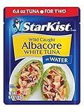 StarKist Albacore White Tuna in Water, 6.4 oz Pouch (1 Pack) Ready to Eat Wild Caught Tuna, 19g Protein Per Serving, 90 Calories Per Serving, Gluten Free, Soy Free, Kosher, Perfect for Meals & Snacks