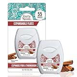 GuruNanda Expandable Waxed Dental Floss for Gentle, Deep Cleaning Wide Teeth Flossing - Cinnamon Flavor - 55 Yards