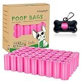 Dog Poop Bag 1140 Counts 57 Rolls, Unscented Doggy Poop Bags, Leak-Proof Dog Bags for Poop, Dog Waste Bags with Dispenser - Rose Red (13 x 9 Inches)