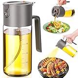 Oil Sprayer for Cooking, 2 in 1 Olive Oil Dispenser Bottle for Cooking,500ml/17oz Glass Olive Oil Sprayer, Patented Product, Continuous Spray with Portion Control, for Kitchen, Air Fryer, Salad, BBQ