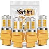 Yorkim 3157 LED Bulb Amber led turn signal bulb, 3157a led bulb 3156 led amber lights 3056 3057 4157 bulb led 3157 Replacement for Turn Signal Side Marker Lights, Amber Yellow, pack of 4