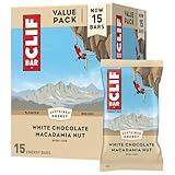 Clif Bar - White Chocolate Macadamia Nut Flavor - Made with Organic Oats - 9g Protein - Non-GMO - Plant Based - Energy Bars - 2.4 oz. (15 Pack)