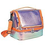 Wildkin Two Compartment Insulated Lunch Bag for Kids – School & Travel Ready - Orange Shimmer